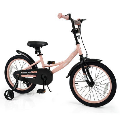 18 Inch Kids Bike Adjustable with Removable Training Wheels Pink for 3-8 Years Old, Pink Kids Bike Pink at Gallery Canada