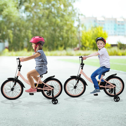 18 Inch Kids Bike Adjustable with Removable Training Wheels Pink for 3-8 Years Old, Pink Kids Bike at Gallery Canada