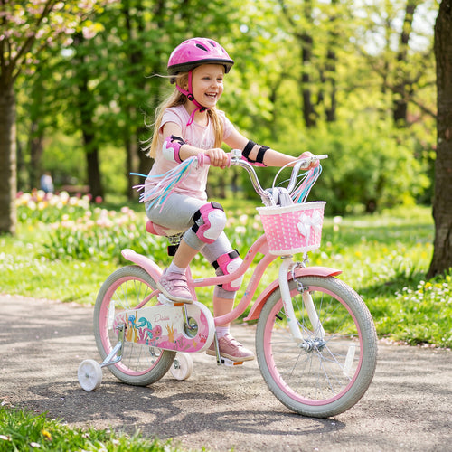 18-Inch Kids Bike, Adjustable, Princess Of The Sea Theme, Pink
