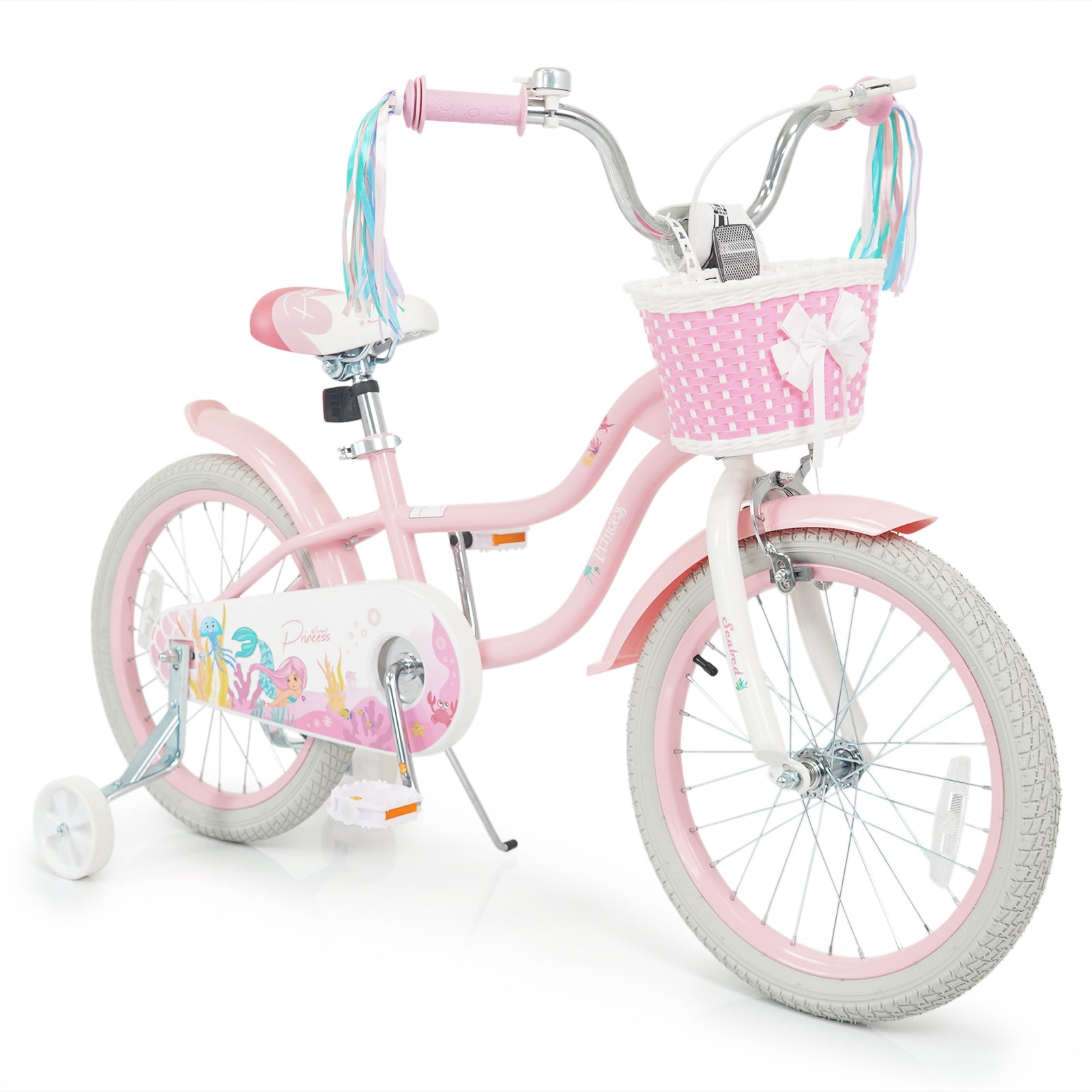 18-Inch Kids Bike, Adjustable, Princess Of The Sea Theme, Pink Kids Bike at Gallery Canada