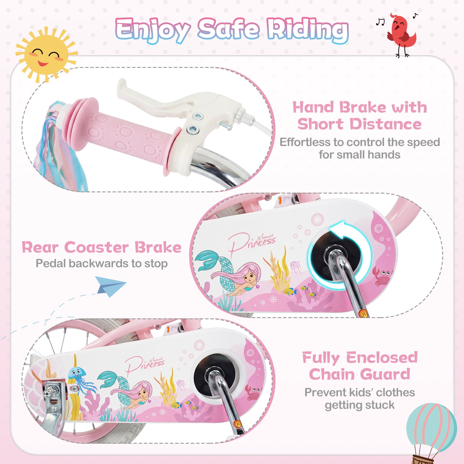 18-Inch Kids Bike, Adjustable, Princess Of The Sea Theme, Pink Kids Bike at Gallery Canada