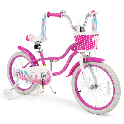 18-Inch Kids Bike, Adjustable, With Basket And Streamers, Rose Red Kids Bike at Gallery Canada