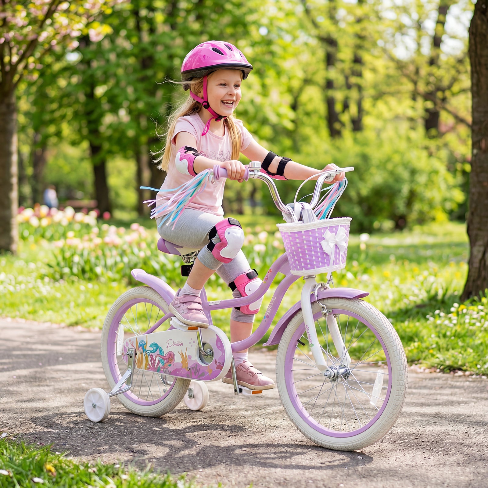 18-Inch Kids Bike, Adjustable With Basket, Princess Of The Sea, Purple Kids Bike at Gallery Canada