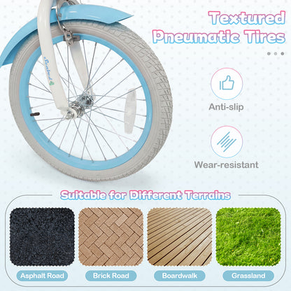 18 Inch Kids Bike, Adjustable With Basket, Streamers, Ages 4-8, Blue Kids Bike at Gallery Canada