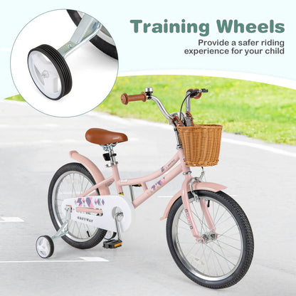 18 Inch Kids Retro Bike, Adjustable Height, Basket, Pink Kids Bike at Gallery Canada