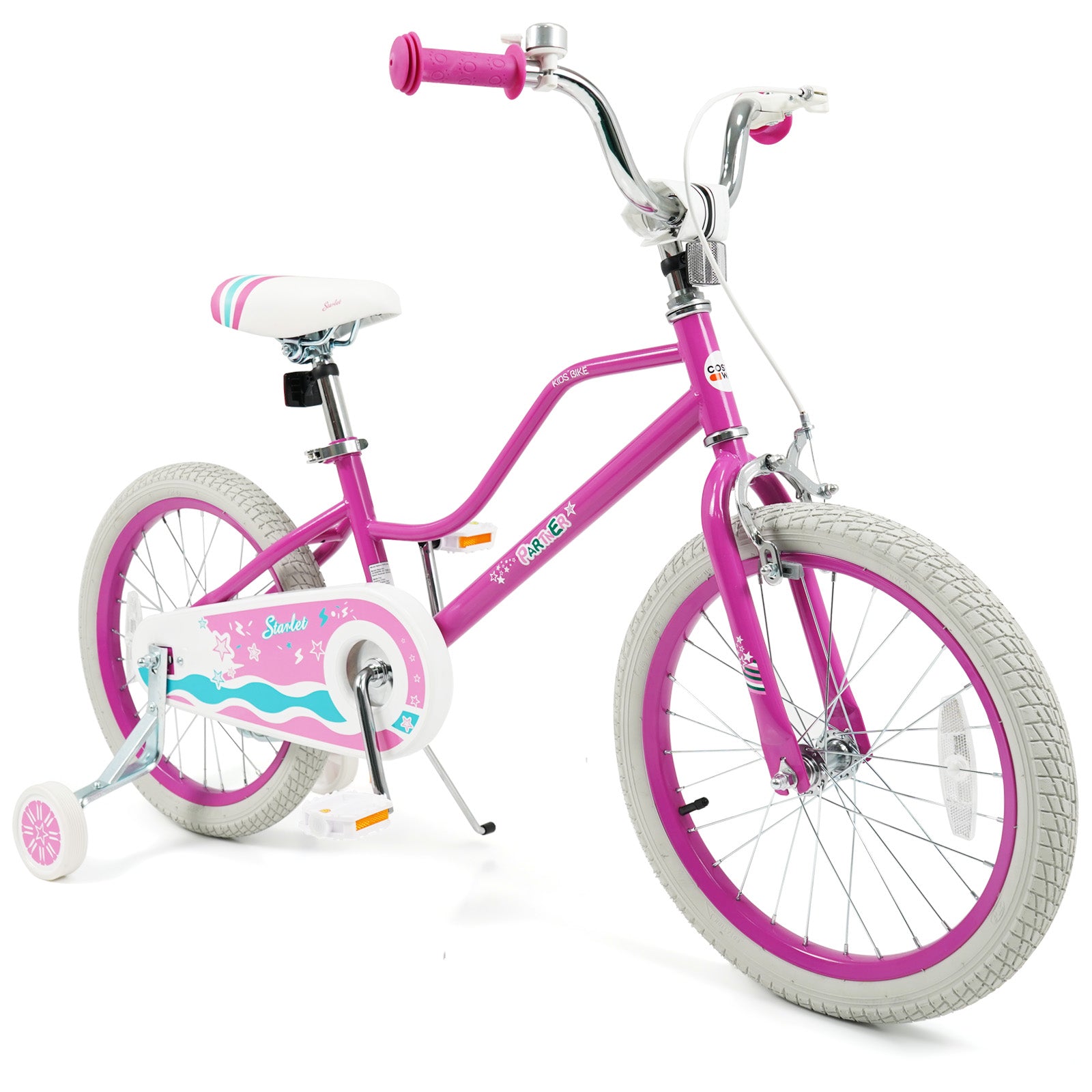 18 Inch Kids Bike for Aged 3-8 Years Old with Adjustable Handlebar Pink- Starlight Wave, Pink Kids Bike Pink at Gallery Canada