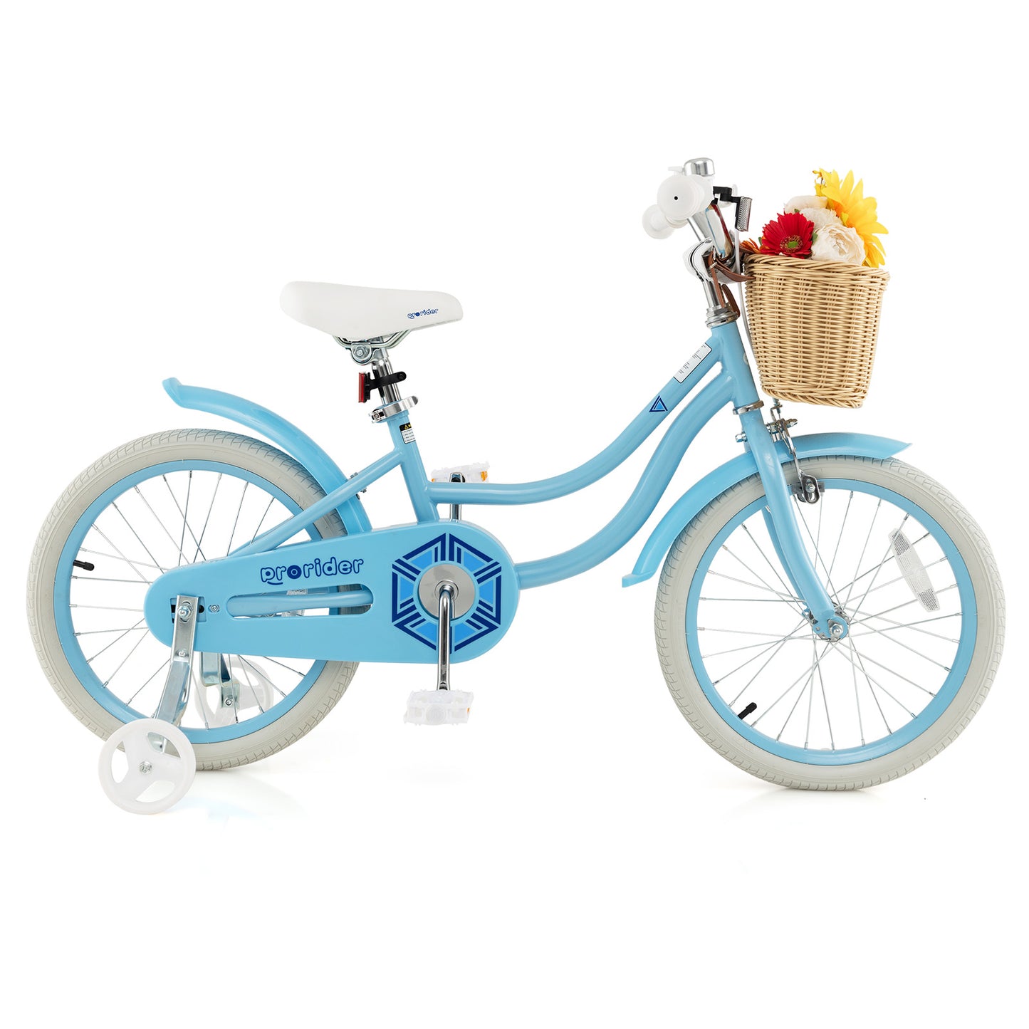 18-Inch Kids Bike with Training Wheels and Adjustable Handlebar Seat, Blue Kids Bike at Gallery Canada