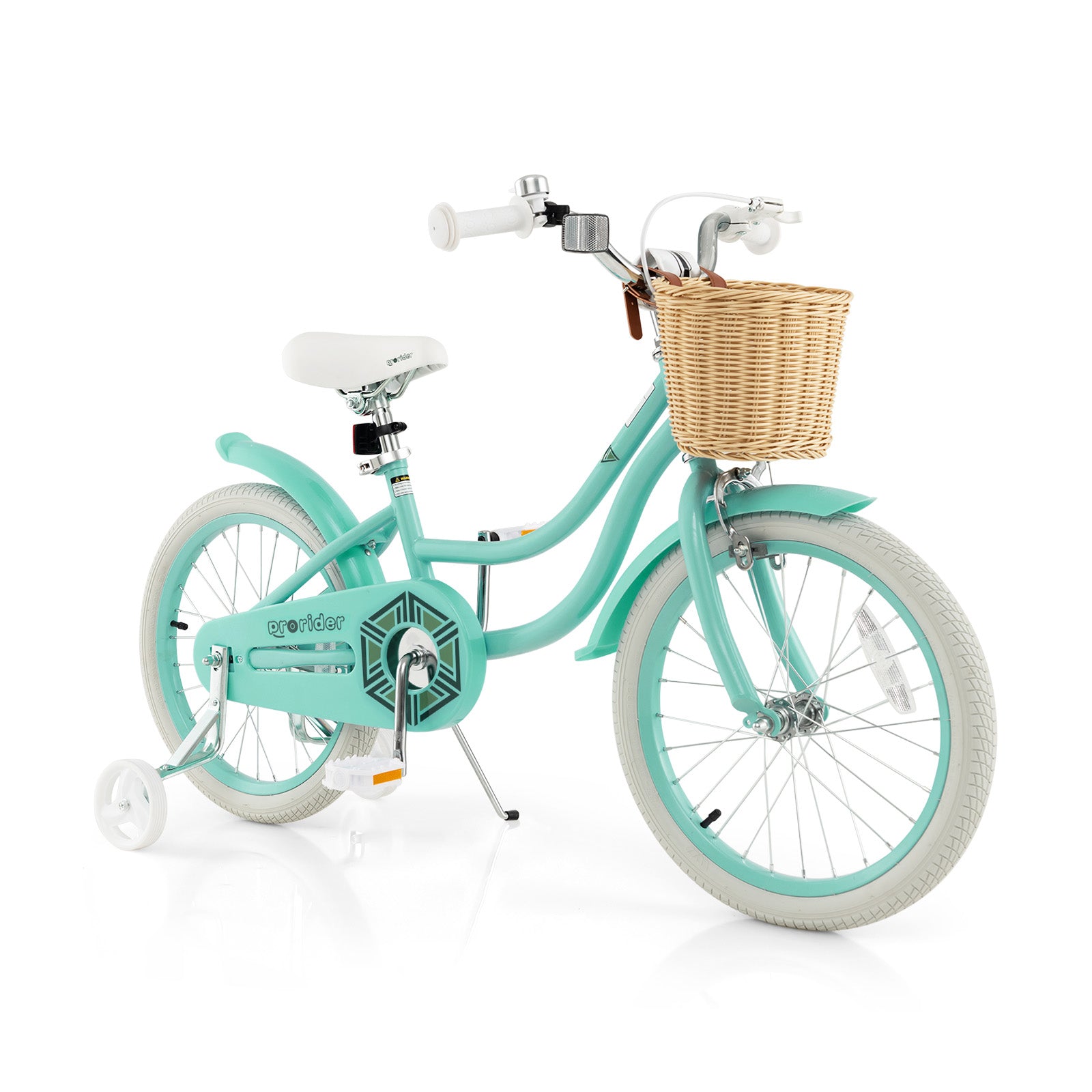 18-Inch Kids Bike with Training Wheels and Adjustable Handlebar Seat, Green Kids Bike at Gallery Canada