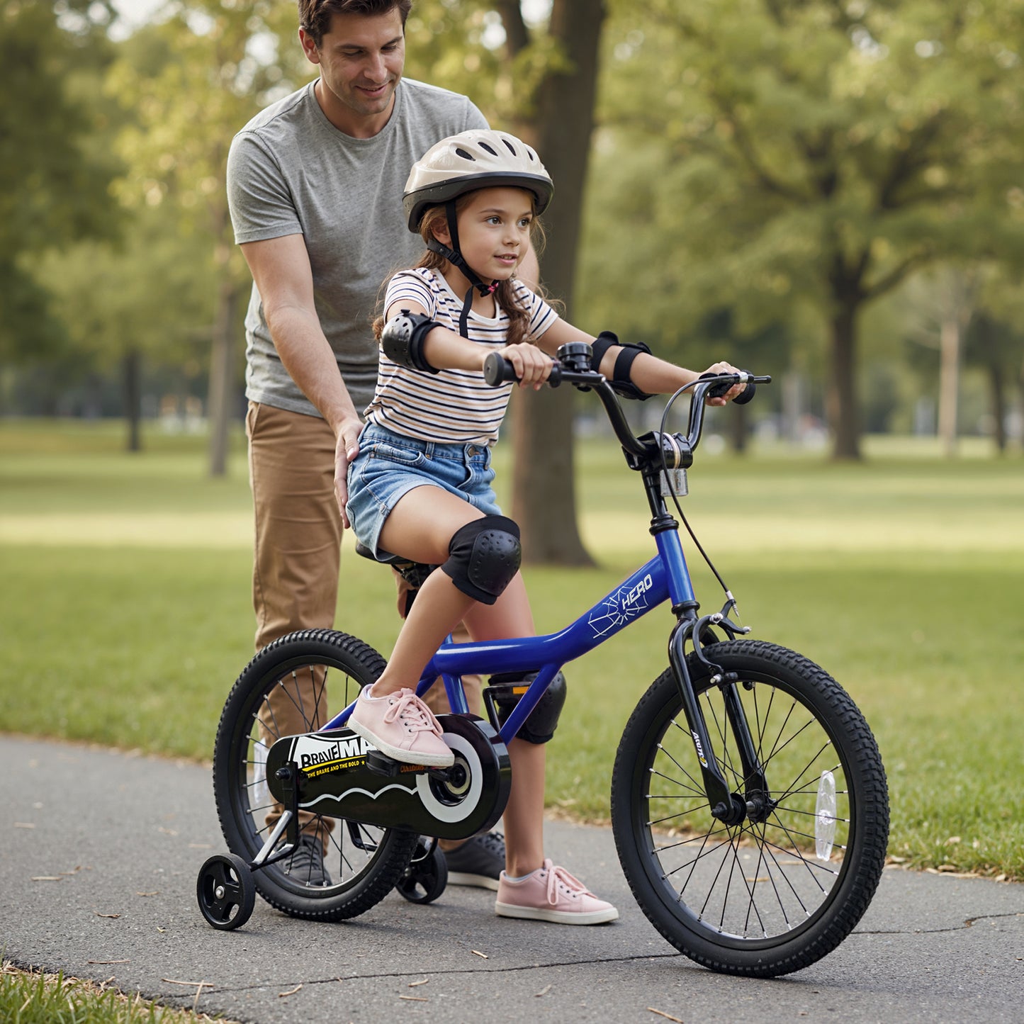 18-Inch Kids Bike with Removable Training Wheels Navy - Brave Hero, Navy Kids Bike at Gallery Canada