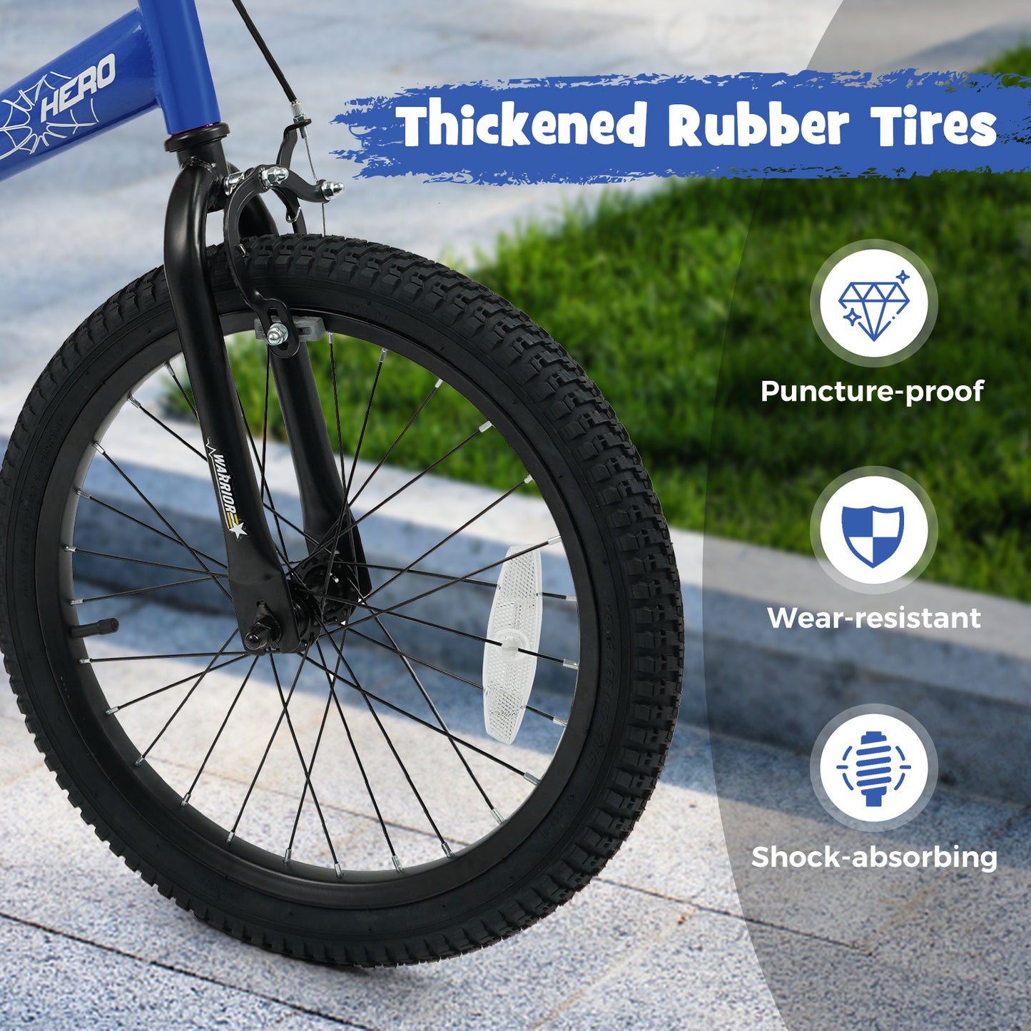 18-Inch Kids Bike with Removable Training Wheels Navy - Brave Hero, Navy Kids Bike at Gallery Canada