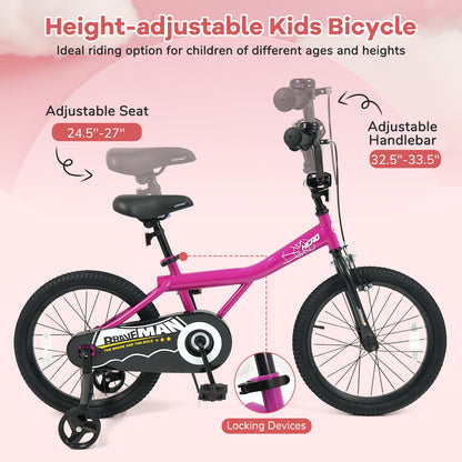 18-Inch Kids Bike, With Removable Training Wheels, Pink Scooters at Gallery Canada