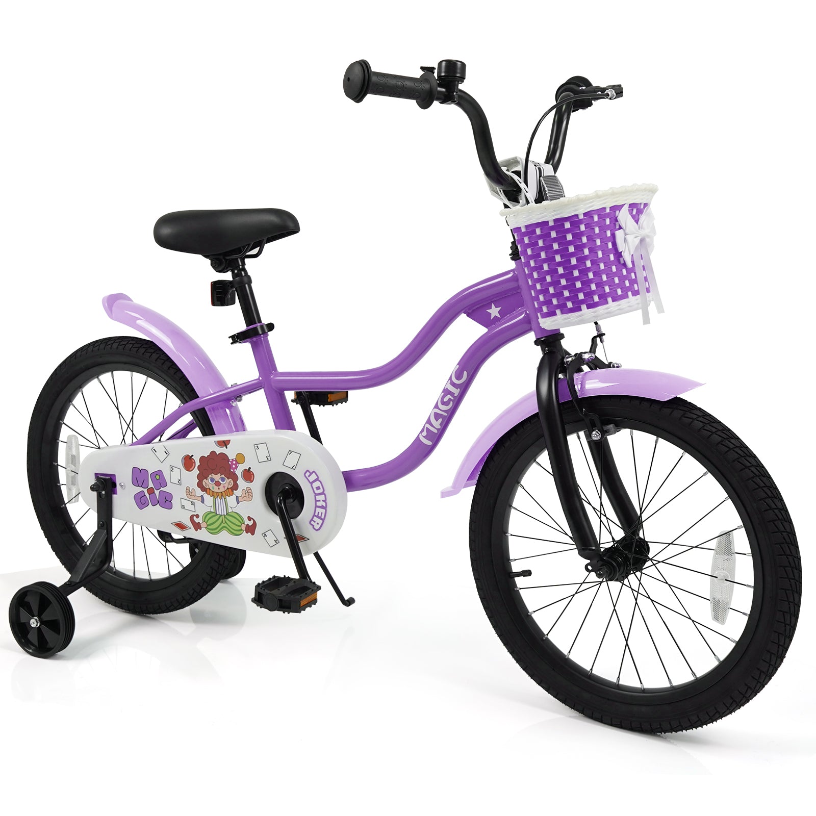 18 Inch Kids Bike with Training Wheels for Aged 3-8 Years Old - Magic Purple, Purple Kids Bike at Gallery Canada