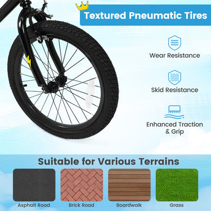 18 Inch Kids Bike with Training Wheels for Ages 4-8 Years Old Black- Street Art Time, Black Kids Bike at Gallery Canada