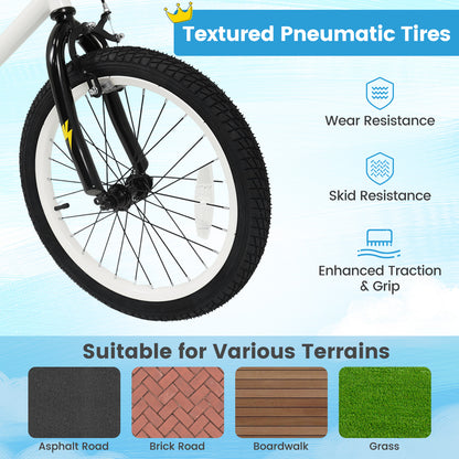 18 Inch Kids Bike with Training Wheels for Ages 4-8 Years Old White- Street Art Time, White Kids Bike at Gallery Canada