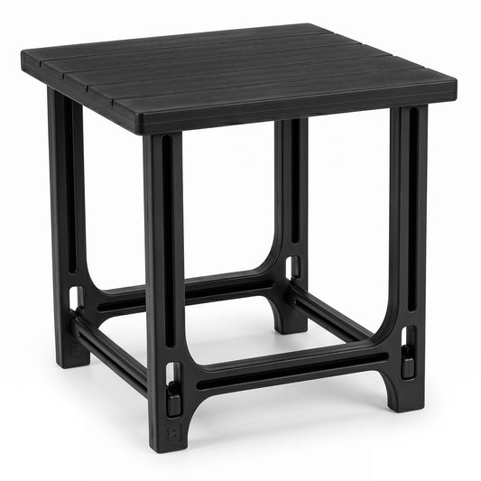 18 Inch Outdoor Adirondack Side Table, Black Patio Coffee Tables Black at Gallery Canada