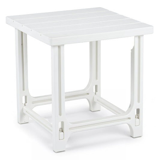 18 Inch Outdoor Adirondack Side Table, White Patio Coffee Tables White at Gallery Canada