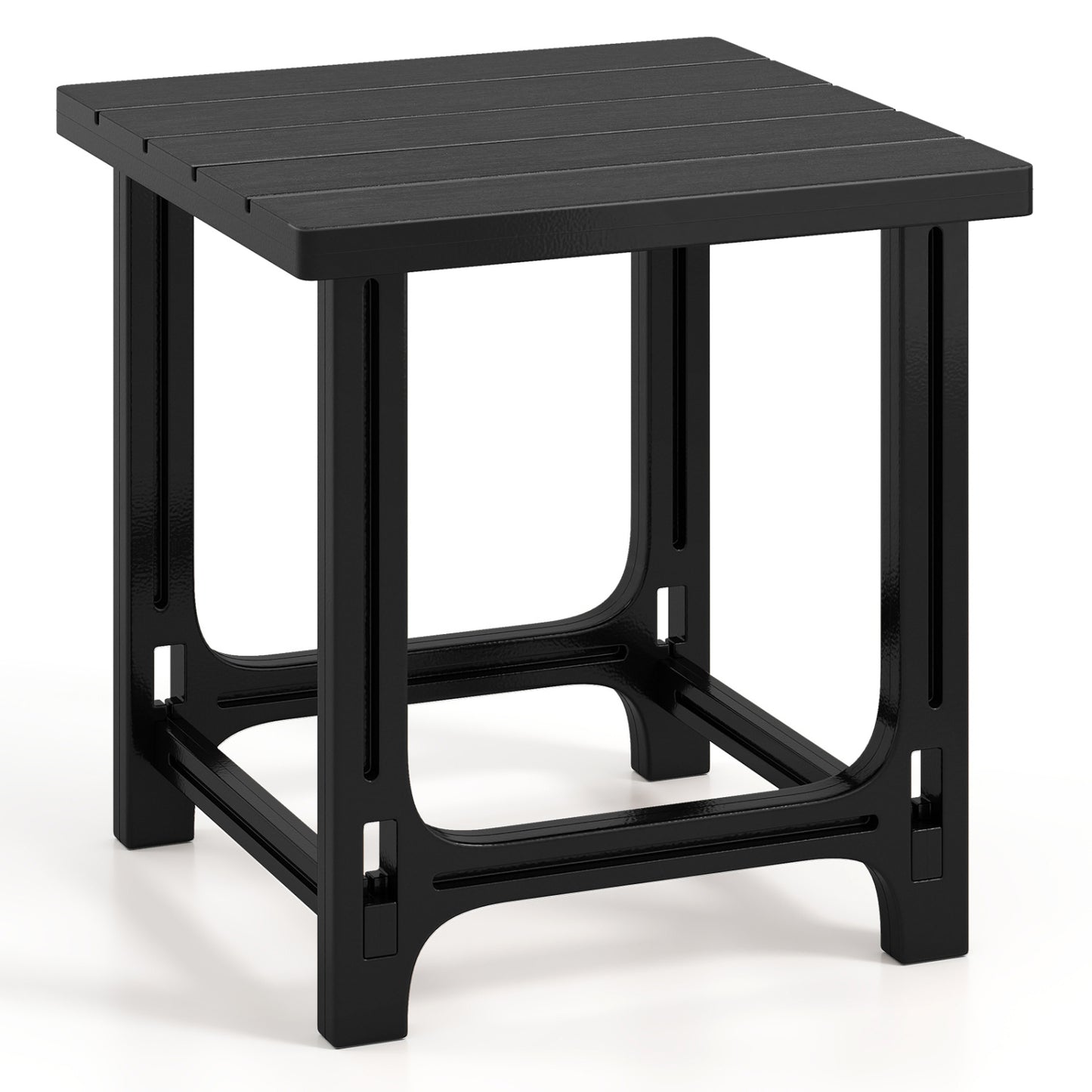 18 Inch Outdoor Adirondack Side Table, Black Patio Coffee Tables Black at Gallery Canada