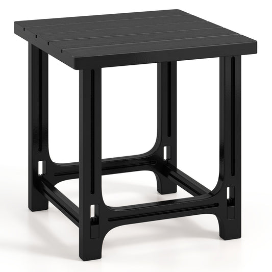 18 Inch Outdoor Adirondack Side Table, Black Patio Coffee Tables Black at Gallery Canada