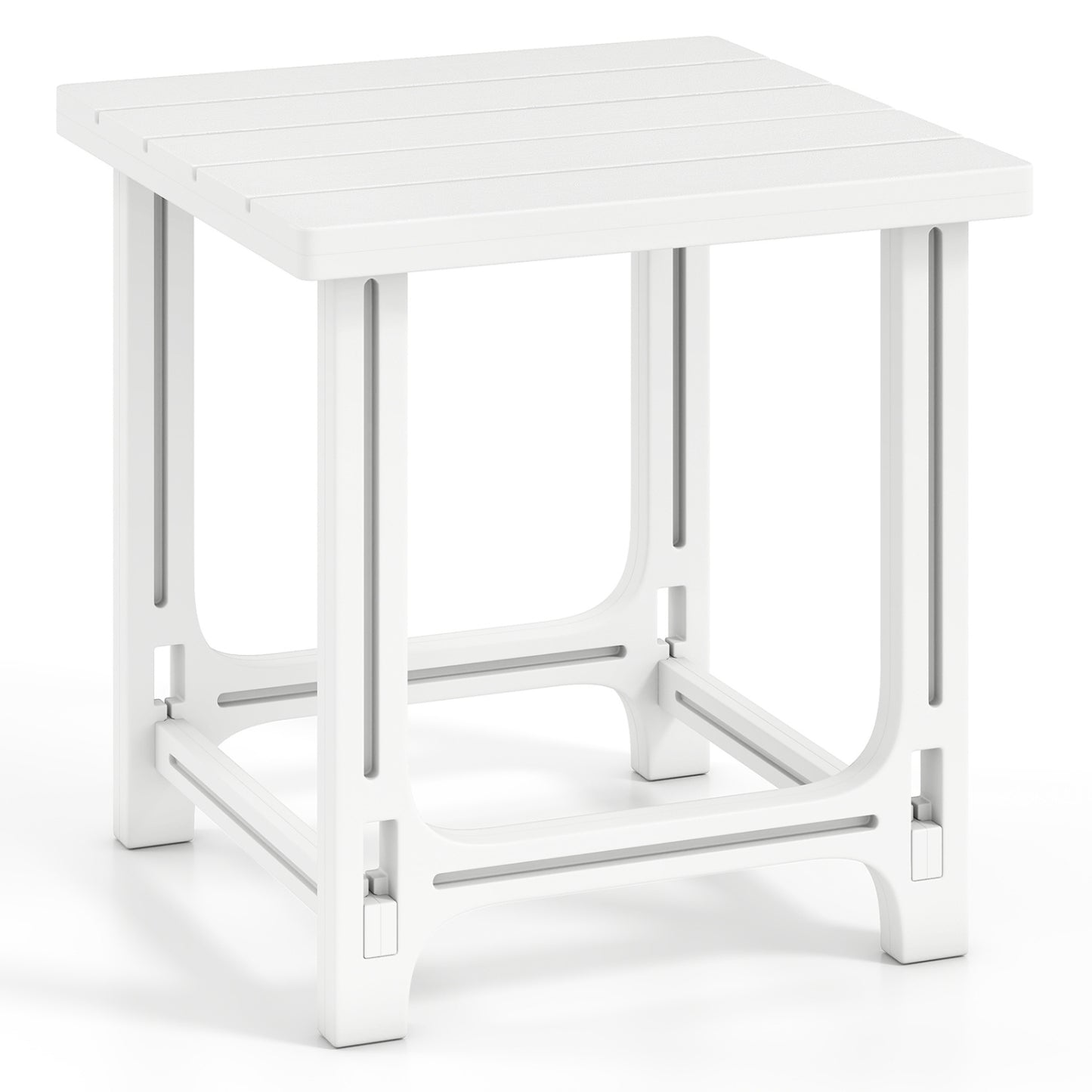 18 Inch Outdoor Adirondack Side Table, White Patio Coffee Tables at Gallery Canada