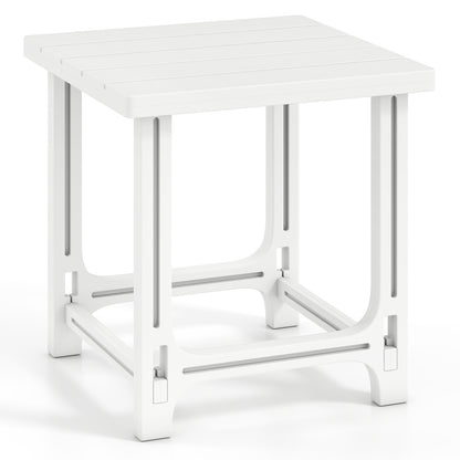 18 Inch Outdoor Adirondack Side Table, White Patio Coffee Tables at Gallery Canada