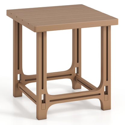 18 Inch Outdoor Adirondack Side Table, Brown