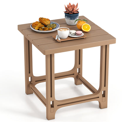 18 Inch Outdoor Adirondack Side Table, Brown