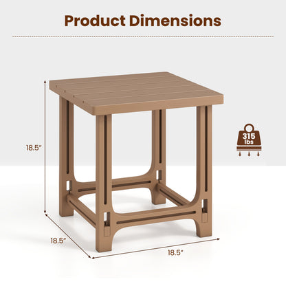 18 Inch Outdoor Adirondack Side Table, Brown