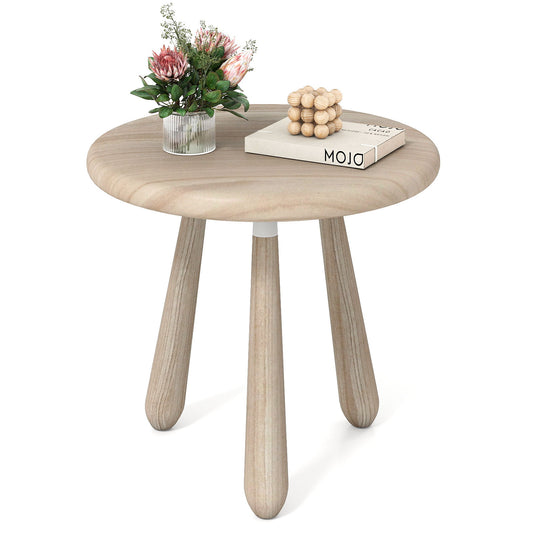 18 Inch Outdoor Mahogany Wood Side Table with Thickened Board, Natural End & Side Tables Natural at Gallery Canada