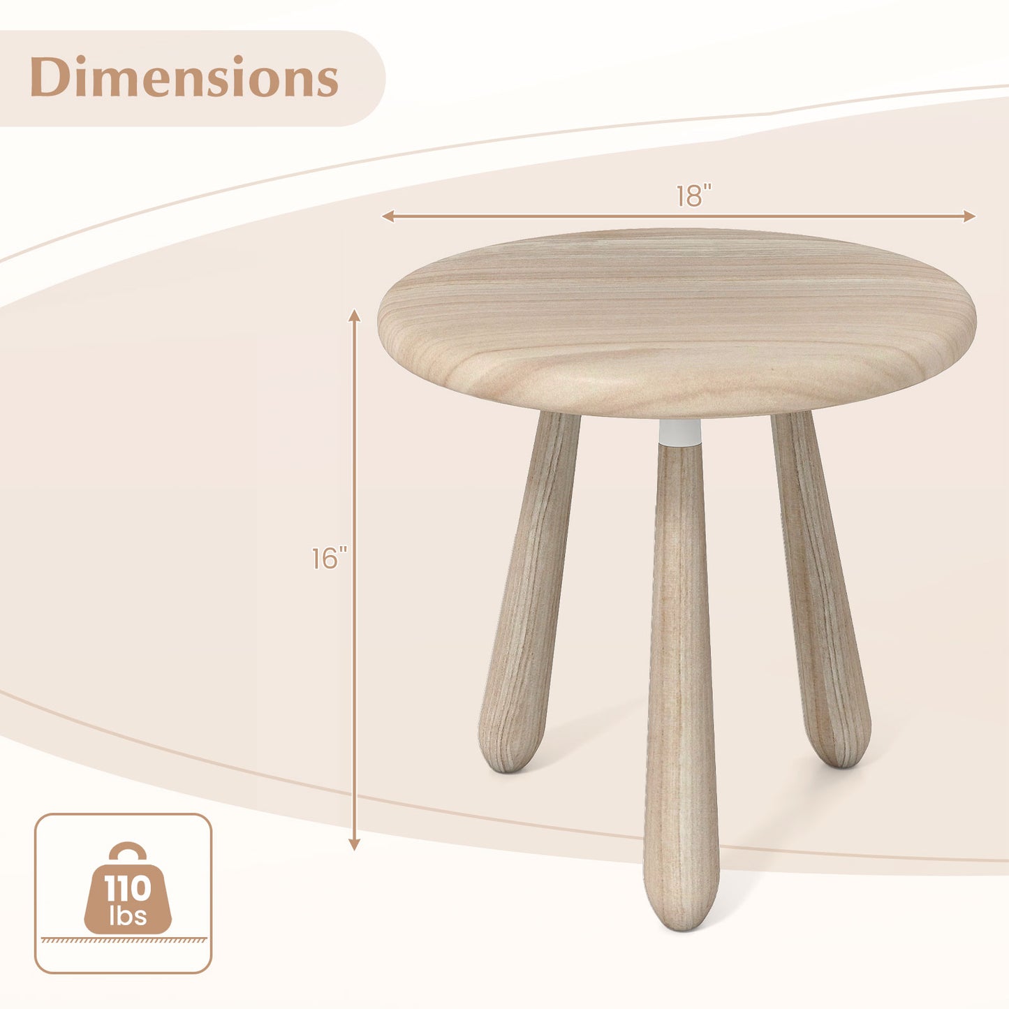 18 Inch Outdoor Mahogany Wood Side Table with Thickened Board, Natural End & Side Tables at Gallery Canada