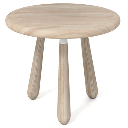 18 Inch Outdoor Mahogany Wood Side Table with Thickened Board, Natural End & Side Tables at Gallery Canada