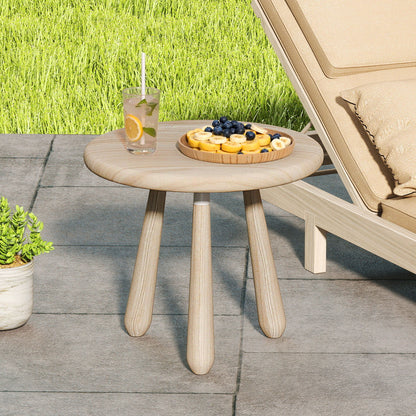 18 Inch Outdoor Mahogany Wood Side Table with Thickened Board, Natural End & Side Tables at Gallery Canada