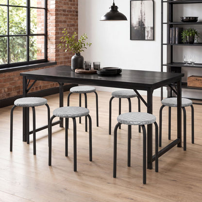 18in Round Stackable Stools, Set of 6, Removable Covers