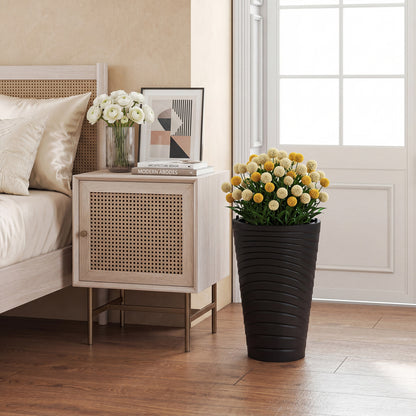 Ensemble de 2 pots de fleurs de 18" de haut avec seau d'insertion, noir