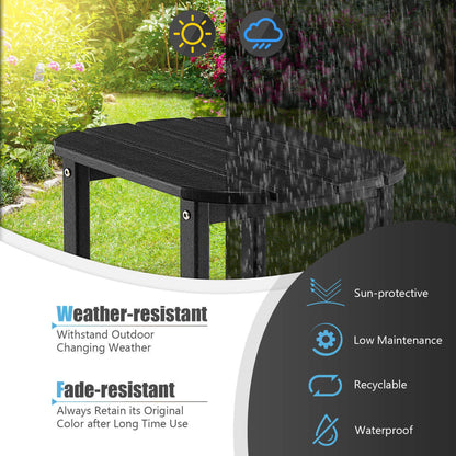 18 Inch Weather Resistant Side Table, Black Patio Coffee Tables at Gallery Canada