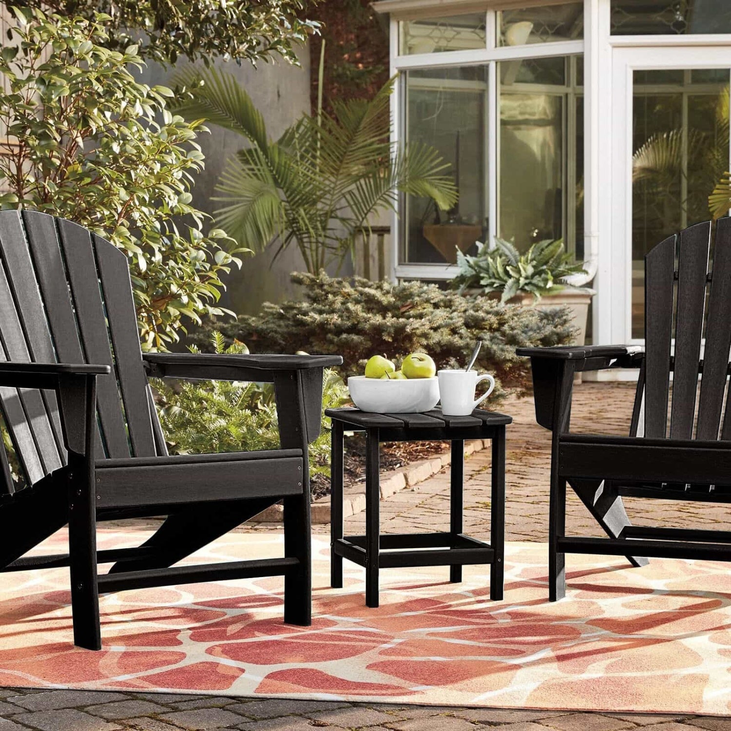 18 Inch Weather Resistant Side Table, Black Patio Coffee Tables at Gallery Canada
