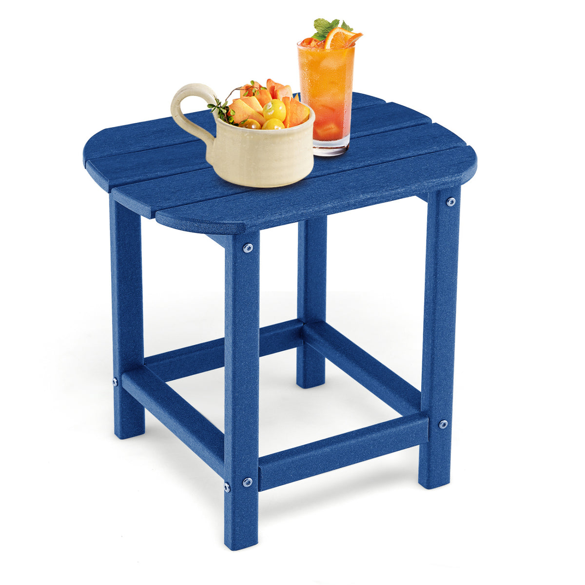 18 Inch Weather Resistant Side Table, Navy Patio Coffee Tables at Gallery Canada