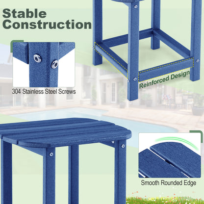 18 Inch Weather Resistant Side Table, Navy Patio Coffee Tables at Gallery Canada