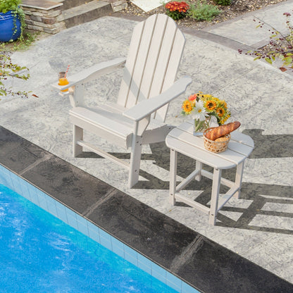 18 Inch Weather Resistant Side Table, Garden Patio Yard, White Patio Coffee Tables at Gallery Canada