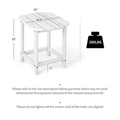 18 Inch Weather Resistant Side Table, Garden Patio Yard, White Patio Coffee Tables at Gallery Canada