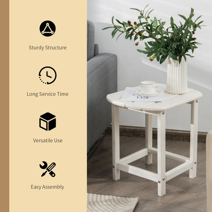 18 Inch Weather Resistant Side Table, Garden Patio Yard, White Patio Coffee Tables at Gallery Canada