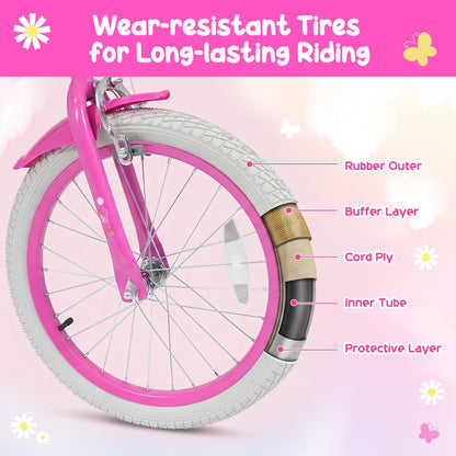 18" Girls Bike, Front Bag, Streamers, Ages 4-8, Pink