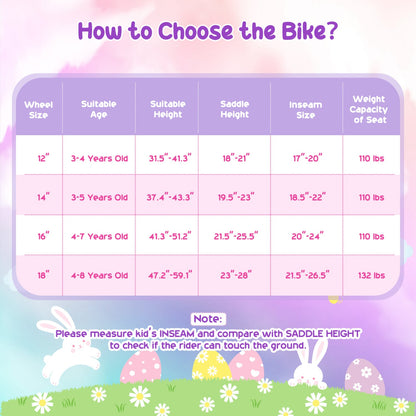 18 in Girls Bike with Front Bag, Purple