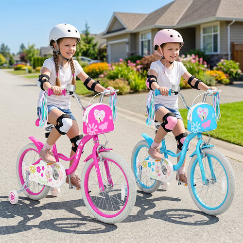 18-Inch Girls Bike, Front Bag & Streamers, Blue
