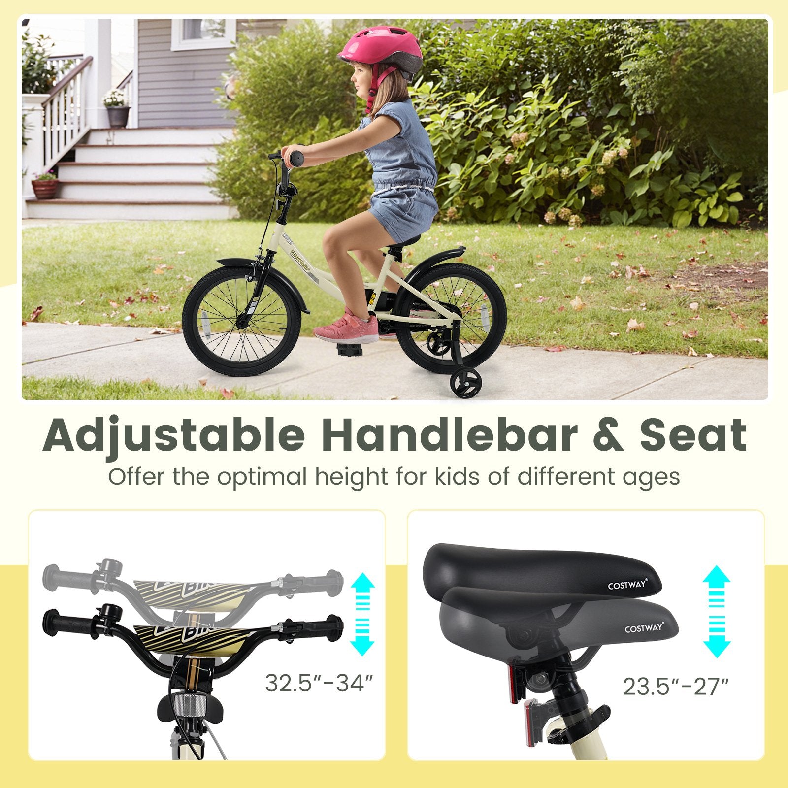 18 Inches Kids Bike Sport Bicycle with Removable Training Wheels Kids Bike at Gallery Canada