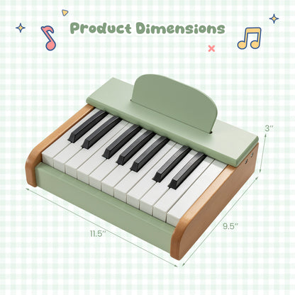 18 Keys Wooden Piano for Kids with Removable Music Stand, Green Pianos & Keyboards at Gallery Canada