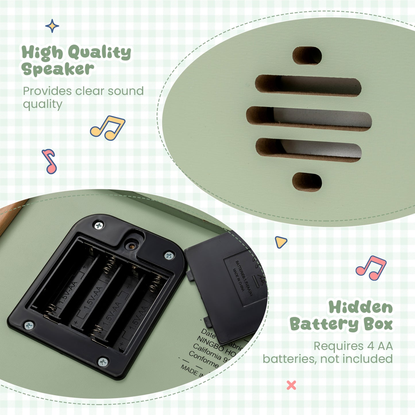 18 Keys Wooden Piano for Kids with Removable Music Stand, Green Pianos & Keyboards at Gallery Canada