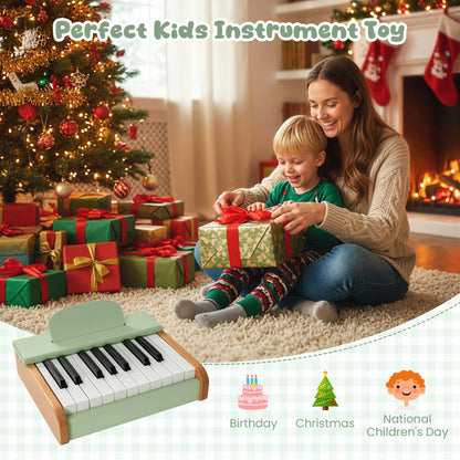 18 Keys Wooden Piano for Kids with Removable Music Stand, Green Pianos & Keyboards at Gallery Canada