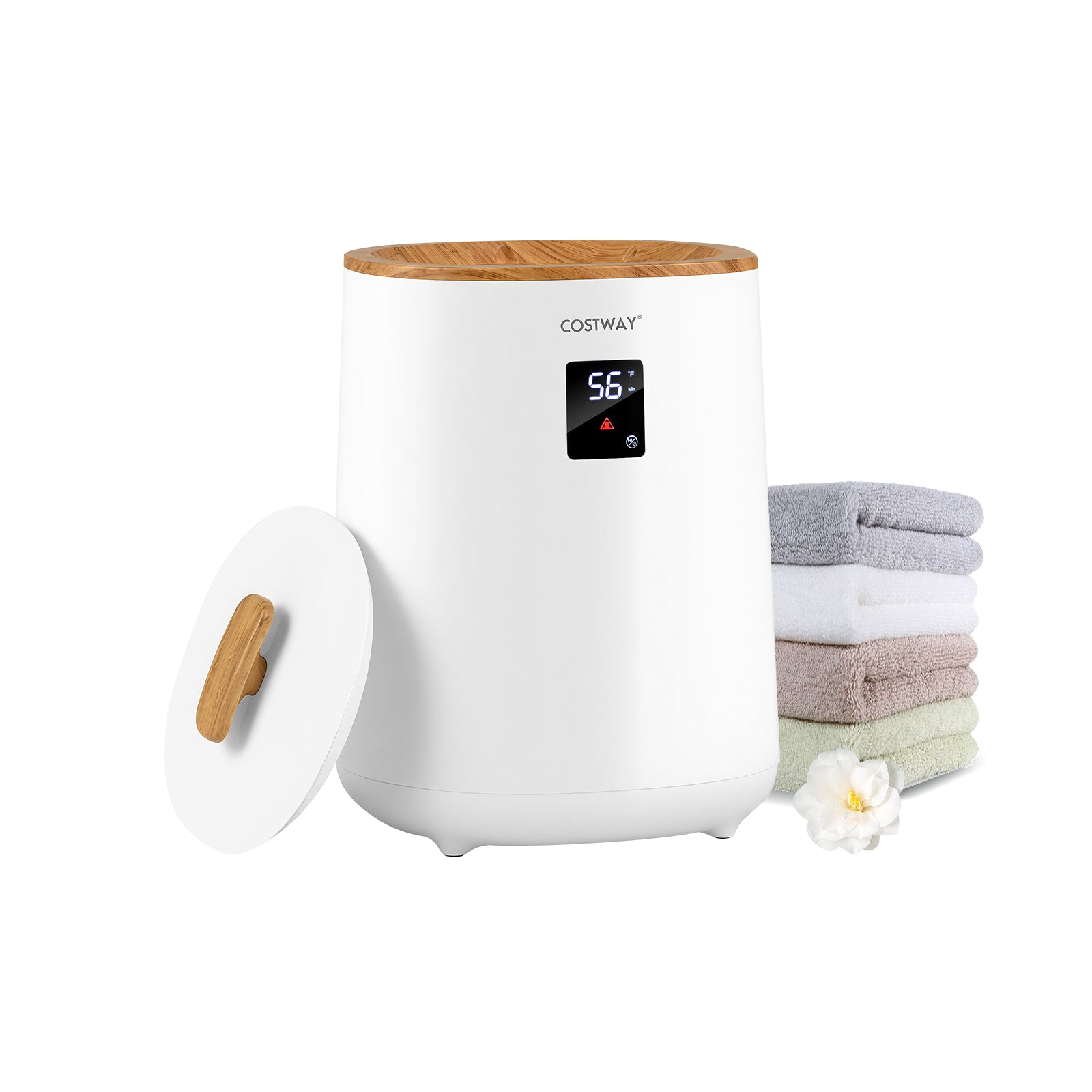 18 L Large Blanket Towel Warmer with LED Display for Bathroom, White Dryers White at Gallery Canada