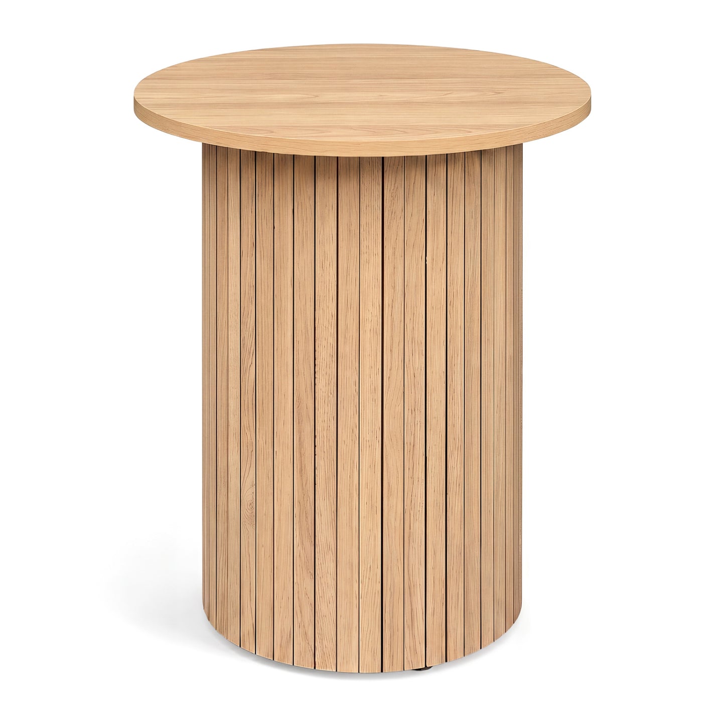 Table d'appoint ronde cannelée de 18" , naturelle