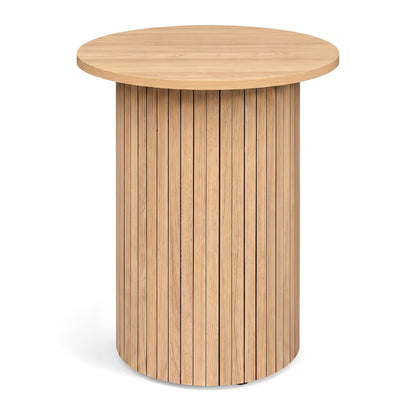Table d'appoint ronde cannelée de 18" , naturelle